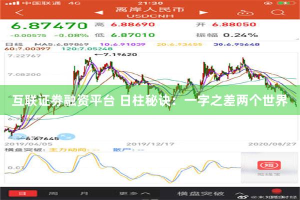 互联证劵融资平台 日柱秘诀：一字之差两个世界