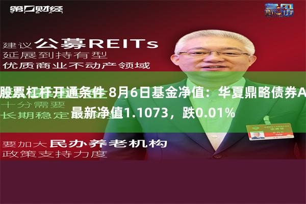 股票杠杆开通条件 8月6日基金净值：华夏鼎略债券A最新净值1.1073，跌0.01%